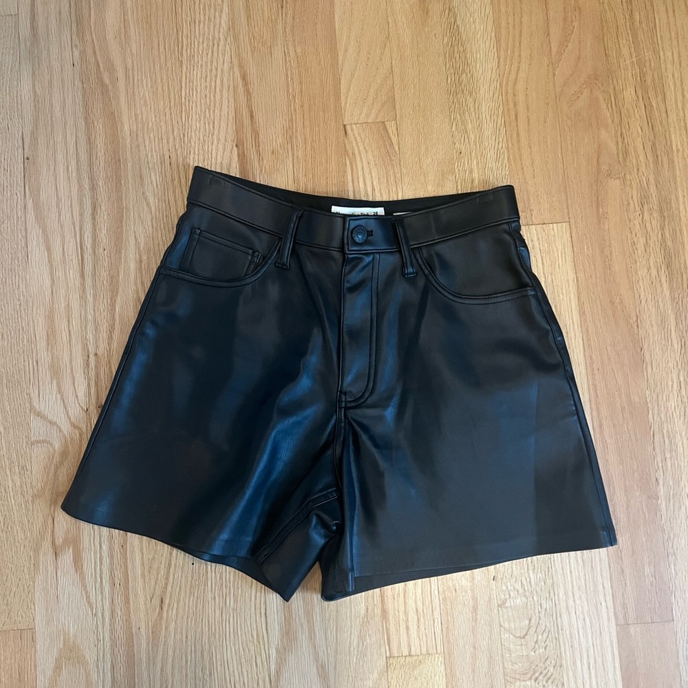 Abercrombie & Fitch Black Leather Curve Love Shorts